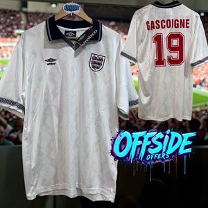 Retro Umbro England World Cup 1990 #19 GASCOIGNE  XXL